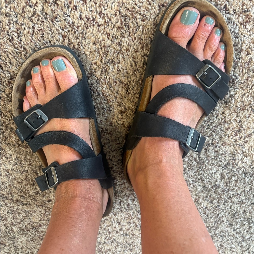 Birkenstock Black Leather Sandals
